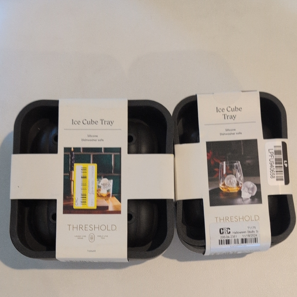 Threshold Black Ice Cube Mold Sets. Pumpkin And Skulls